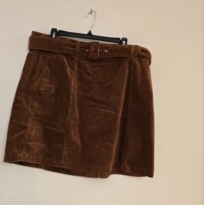 Eloquii Brown Mini Corduroy Skirt Casual